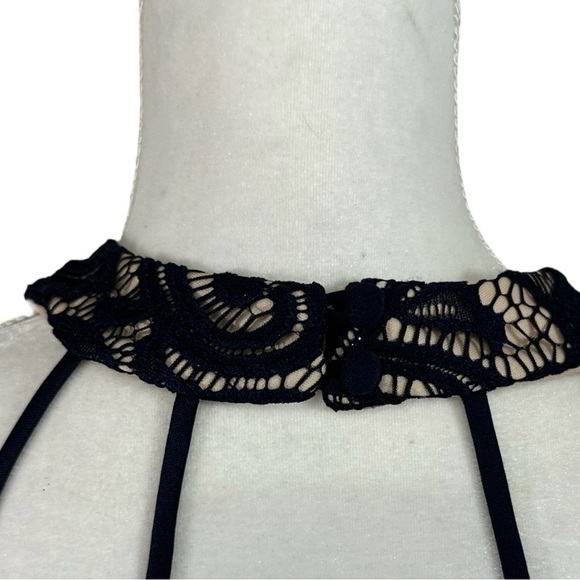 B. Darlin Navy Blue w/ Lace Halter Top Short Prom Dress- Size 6/7 - Picture 6 of 7